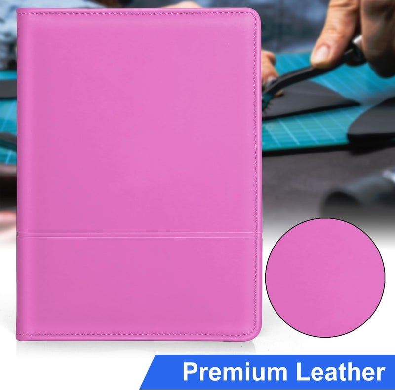Konper Classic Padfolio/Junior Portfolio Folder Case, Business A5 Binder Organizer Notepad for Men Women, 5 x 8 Writing Pad Included, Rose Red - Image 3